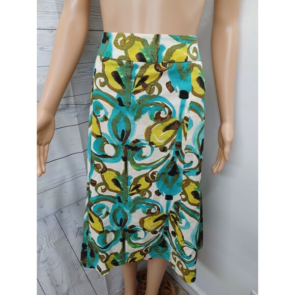 Kasper Essential Sportswear Watercolor Skirt Linen Blend A line Sz 16W - Picture 1 of 9